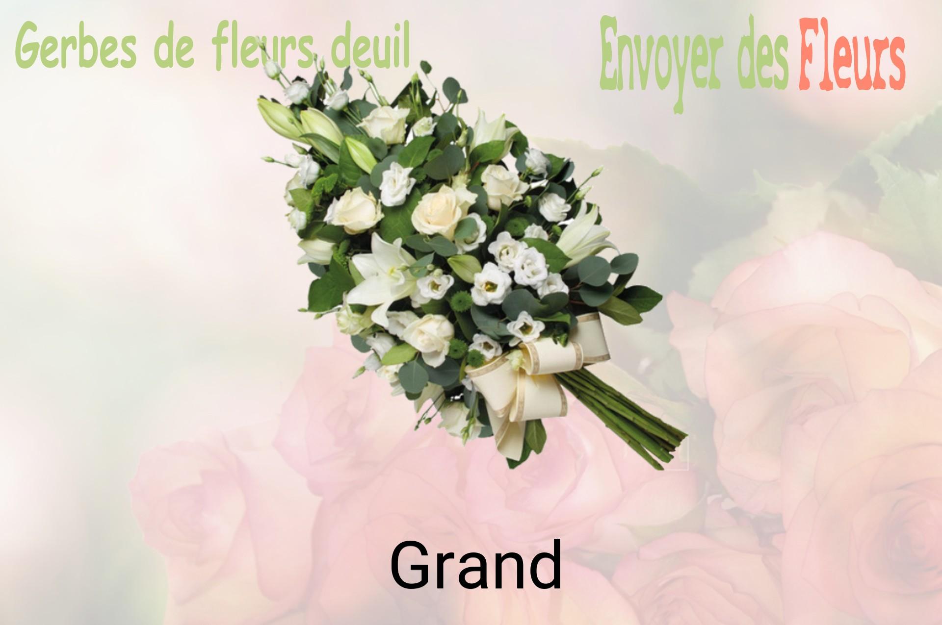 Gerbe de fleurs de deuil livrée à Grand